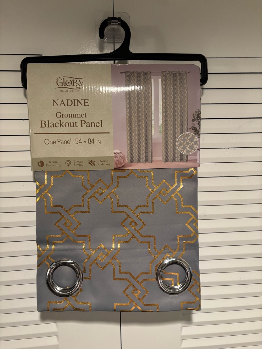 1 pair of GLO jeans Nadine Gold Geometric Grommet Blackout Panel - Gray & Gold